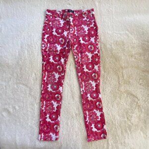 The Children's Place pink floral jeggings girl's size 12 adjustable waist